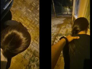 Cô người yêu dâm thích chơi public doggy bú cu giữa đường