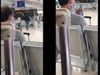 Đang đợi vé máy bay bác tranh thủ call về coi vợ show hàng