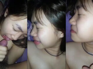 Em ngại lắm không mút đâu mà anh xuất lên mặt em